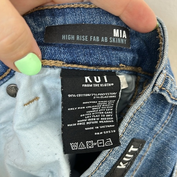 Kut from the Kloth Mia High Rise Fab Ab Skinny Button Fly Jeans Women Size 14 - Picture 4 of 4